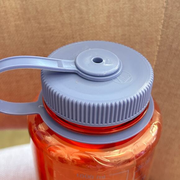 Lot of 2 Nalgene Water Bottles BPA/BPS Free 32 oz Orange Purple New in Wrapper - Picture 2 of 7